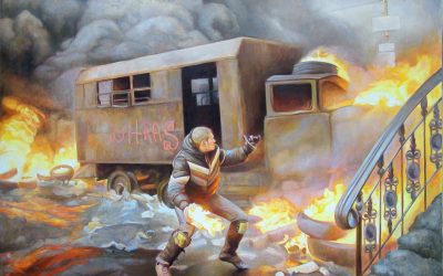Riot paintings by David Molesky